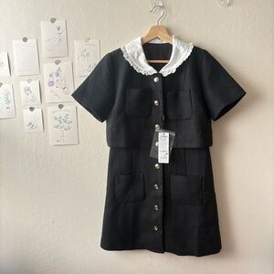 Chanel-Style Black Dress - 33% Wool*